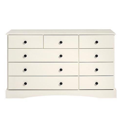 Walker Edison - 47” Traditional 9 Drawer Solid Pine Wood Dresser - White