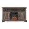 Walker Edison - Groove Two Door Farmhouse Fireplace Corner TV Stand for Most TVs up to 60" - Grey Wash-Front_Standard