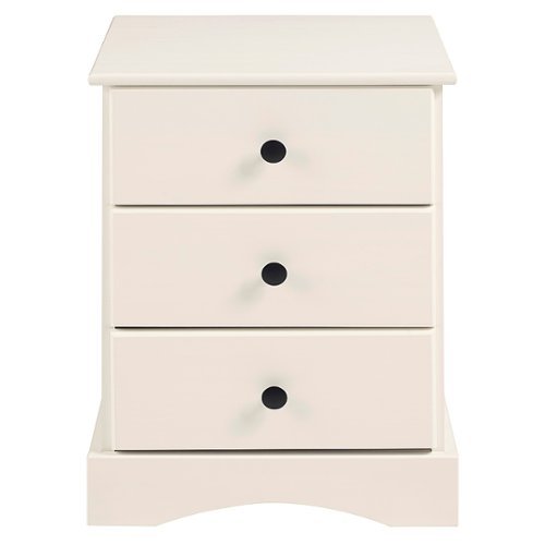 Walker Edison - 23” Traditional 3 Drawer Solid Wood Nightstand - White