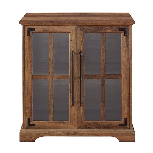 Walker Edison - 30" Modern Farmhouse Glass Door Accent Cabinet - Rustic Oak-Front_Standard 