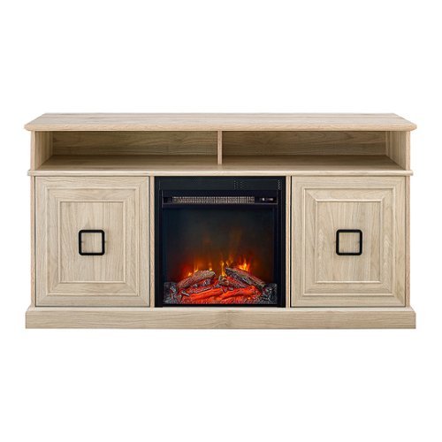 Walker Edison - Modern Two Door Soundbar Storage Fireplace TV Stand for Most TVs up to 65" - Birch