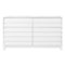 Walker Edison - 60” Contemporary 6 Grooved Drawer Wood Dresser - White-Front_Standard