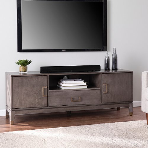SEI Furniture - Brenting Media Stand w/ Storage - Graywashed finish