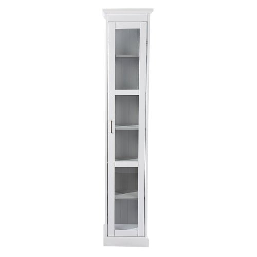 Southern Enterprises - SEI Balterley Tall Curio w/ Glass Door - White - White and cool gray finish
