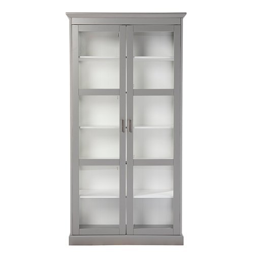 Southern Enterprises - SEI Bardonton Tall Curio Cabinet - Cool gray and white finish