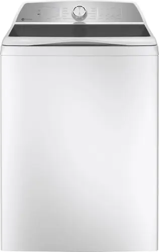 Front. GE Profile - 4.9 Cu Ft High Efficiency Smart Top Load Washer with Smarter Wash Technology, Easier Reach & Microban Technology - White.