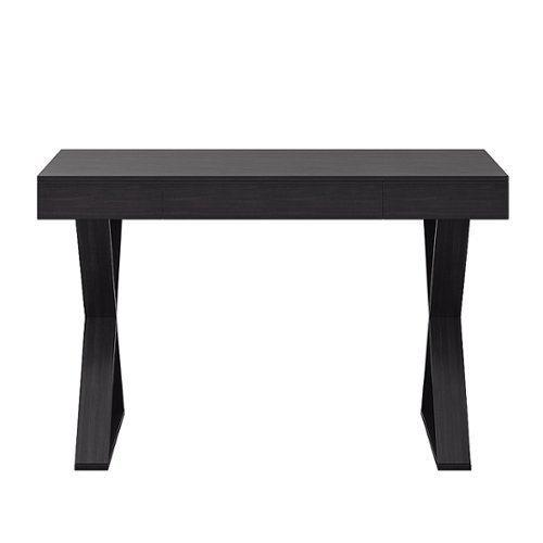 CorLiving - Folio Rich Brown Cross Leg Farmhouse Desk - Dark Brown