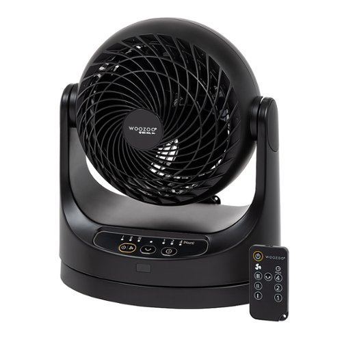 Woozoo - Oscillating Air Circulator Fan with Remote - 3 Speed with Timer - Small Room 157 ft² - Black