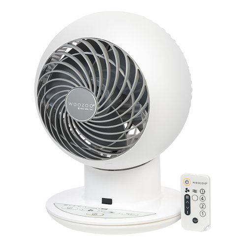 Woozoo - Compact Personal Oscillating Air Circulator Fan with Remote - 5 Speed with Timer - Medium Room 353 ft² - White