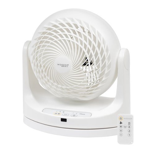 Woozoo - Oscillating Air Circulator Fan with Remote - 3 Speed with Timer - Medium Room 275 ft² - White