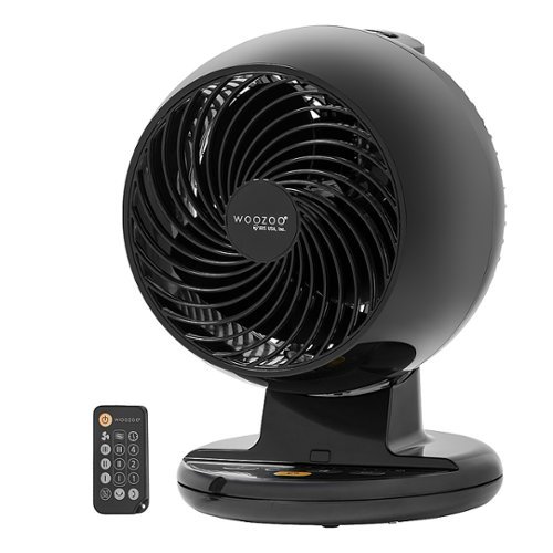 Woozoo - Whole Room Oscillating Air Circulator Fan with Remote - 3 Speed with Timer - Medium Room 275 ft² - Black