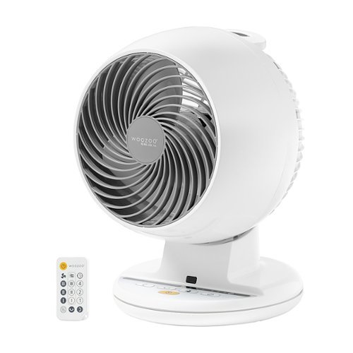 Woozoo - Whole Room Oscillating Air Circulator Fan with Remote - 3 Speed with Timer - Medium Room 275 ft² - White