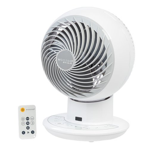 

Woozoo - Compact Personal Oscillating Air Circulator Fan with Remote - 10 Speed with Timer - Large Room 470 ft² - White