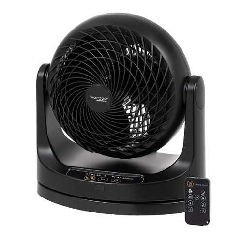 Woozoo - Oscillating Air Circulator Fan with Remote - 3 Speed with Timer - Medium Room 275 ft² - Black