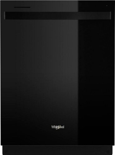 "Whirlpool - 24"" Top Control Built-In Dishwasher with Stainless Steel Tub, Large Capacity with Tall Top Rack, 50 dBA - Black"