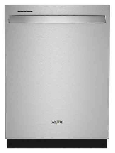 "Whirlpool - 24"" Top Control Built-In Dishwasher Stainless Steel Tub with 3rd Rack and 47 dBA - Stainless Steel"
