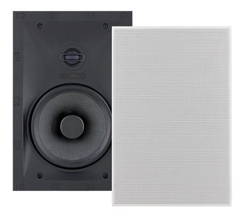 Sonance - VP66 THIN LINE RECTANGLE SINGLE SPEAKER - Visual Performance Thin Line 6-1/2" 2-Way In-Wall Speaker (Each) - Paintable White