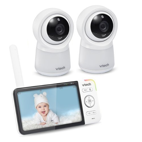 VTech 2 Camera 5” Smart Wi-Fi 1080p Video Monitor - White WORLDWIDE DELIVERY