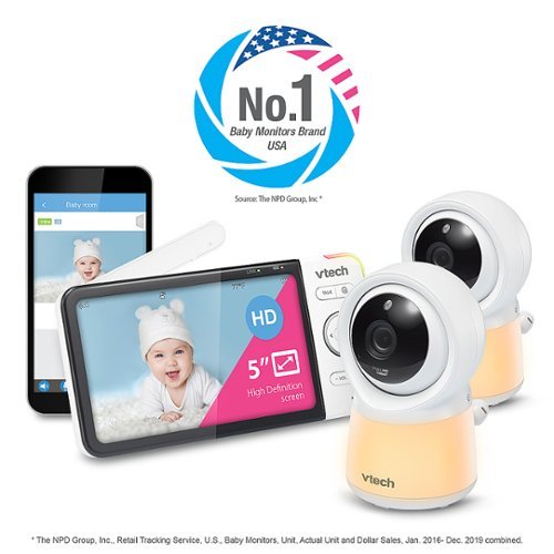 VTech 2 Camera 5” Smart Wi-Fi 1080p Video Monitor - White WHERE TO BUY
