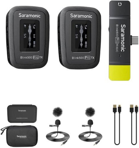 Saramonic - Blink 500 Pro B6 Adv 2.4GHz 2-Person Wireless Clip-On Microphone System with Lavaliers & Dual-Channel USB-C Receiver