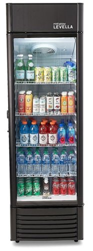 Premium Levella - 12.5 cu. ft. 1-Door Commercial Merchandiser Refrigerator Glass-Door Beverage Display Cooler - Black