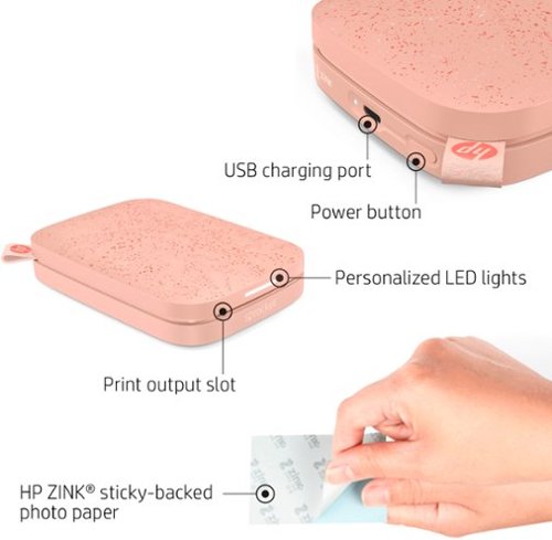 HP Sprocket Portable 2 x 3 Instant Photo Printer, Prints From iOS or Android Devices - Blush Pink WORLDWIDE DELIVERY