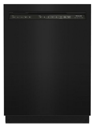 KitchenAid - 24" Front Control Built-In Dishwasher with Stainless Steel Tub, ProWash, 47 dBA - Black