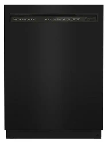 Front. KitchenAid - 24" Front Control Built-In Dishwasher with Stainless Steel Tub, ProWash, 47 dBA - Black.