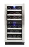 Vinotemp - 28-Bottle Dual Zone Wine Cooler - Silver-Front_Standard