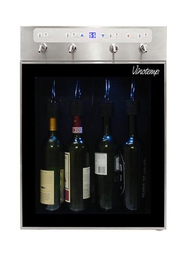 Vinotemp - The Winesteward 4-Bottle Wine Dispenser - Silver
