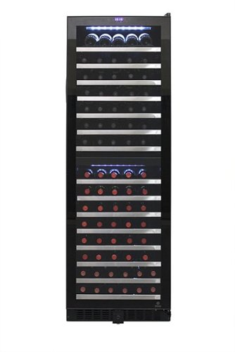 Vinotemp - 155-Bottle Dual-Zone Wine Cooler - Silver-Front_Standard 