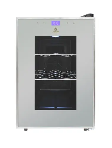 Front. Vinotemp - 6-Bottle Single Zone Wine Cooler with Touch Screen - Silver.