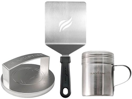 

Blackstone - 3-Piece Professional Grade Hamburger Kit with Round Stainless Steel Burger Press, Spatula and Salt Shaker - Multi