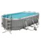 Bestway - Power Steel 18ft x 9ft x 48in Above Ground Swimming Pool Set with Pump - Gray-Front_Standard