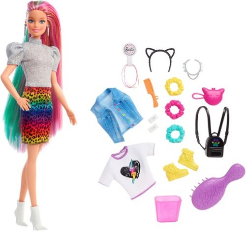 Barbie - Leopard Rainbow Hair Doll, Blonde