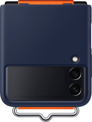 Silicon Cover with Strap for Samsung Galery Z Flip 3 5G - Navy