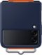 Silicon Cover with Strap for Samsung Galery Z Flip 3 5G - Navy-Front_Standard