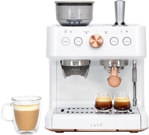 Café - Bellissimo Semi-Automatic Espresso Machine with 15 bars of pressure, Milk Frother, and Built-In Wi-Fi - Matte White