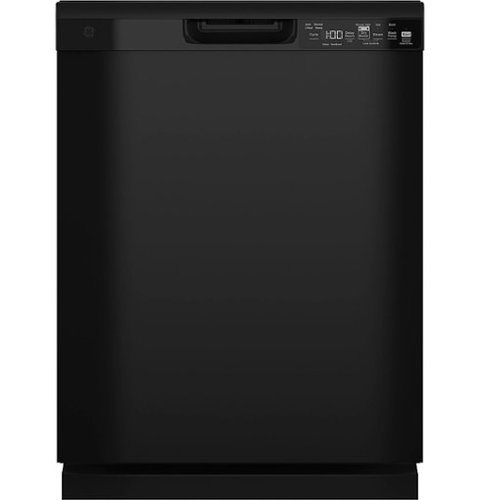 GE - Front Control Built-In Dishwasher, 52 dBA - Black