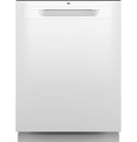 GE - Top Control Built-In Dishwasher with 3rd Rack, Dry Boost, 50 dBa - White - Front_Standard
