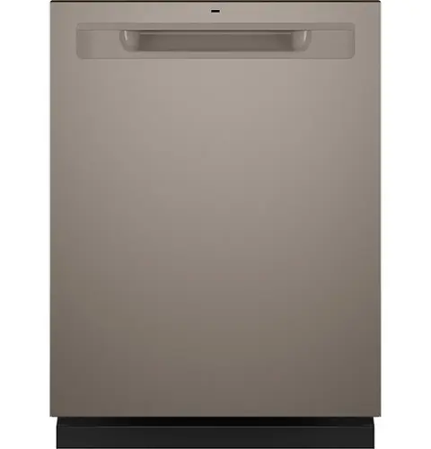 Front. GE - 24" Top Control Built-In Plastic Tub Dishwasher with 3rd Rack, Bottle Jets and 50 dBA - Fingerprint Resistant Slate.