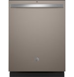 GE - Top Control Built In Dishwasher with Sanitize Cycle and Dry Boost, 52 dBA - Slate - Front_Standard