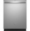 GE - 24" Top Control Built-In Plastic Tub Dishwasher with Sanitize Cycle and 52 dBA - Stainless Steel-Front_Standard