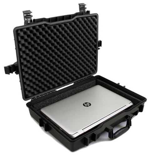 CASEMATIX - Waterproof Hard Case Fits up to 15.6" Inch Laptop - Black