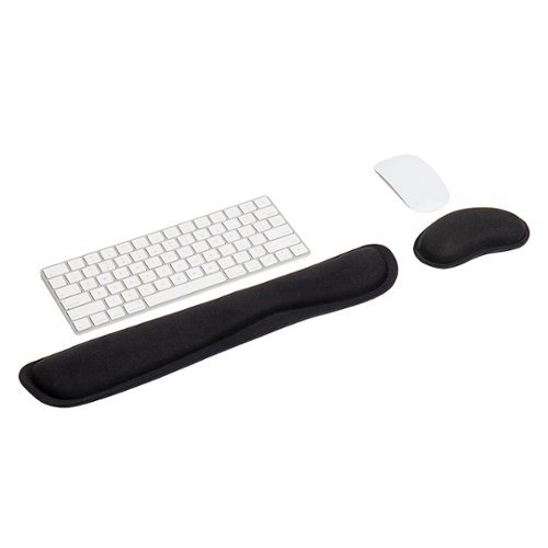 Mind Reader - Ergonomic Memory Foam Support Cushion Set for Keyboard and Mouse - Black