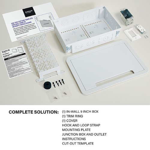 Sanus TV Media In-Wall Box W/ Power Supply Kit - 9 - White BUY IN SINGAPORE