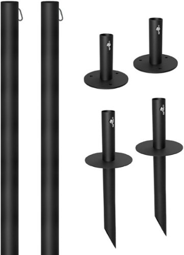 Excello Global Products - Bistro String Light Pole - 2 Pack - Extends to 10 Feet - Universal Mounting Options