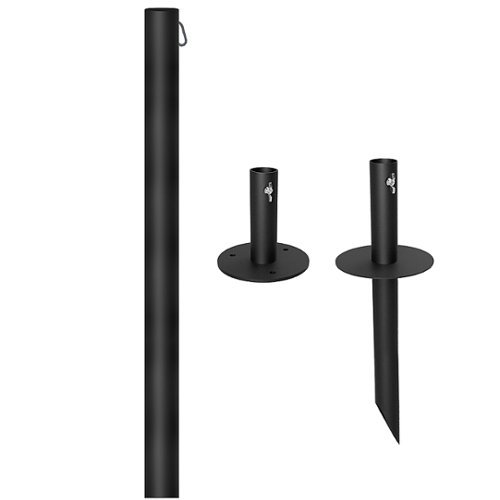 Excello Global Products - Bistro String Light Pole - 1 Pack - Extends to 10 Feet - Universal Mounting Options