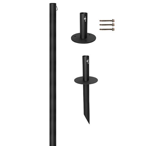 Excello Global Products Bistro String Light Pole - 1 Pack - Extends to 10 Feet - Universal Mounting Options - Black WORLDWIDE DELIVERY