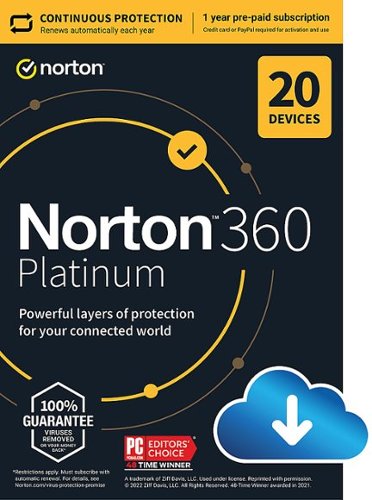 Norton - 360 Platinum (20-Device) (1-Year Subscription with Auto Renewal) - Android, Mac OS, Windows, Apple iOS [Digital]